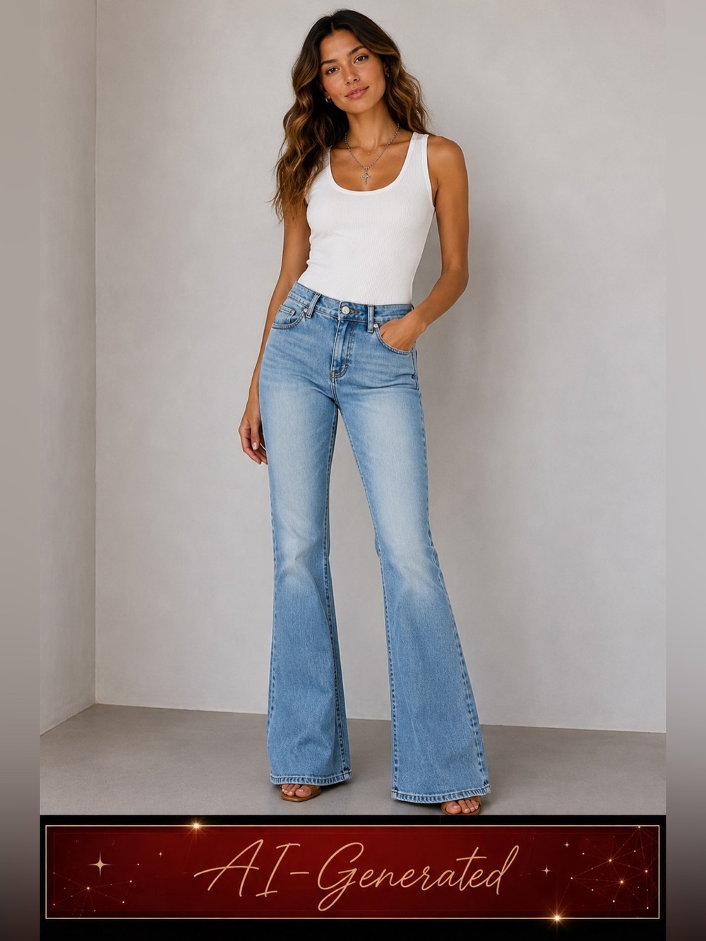 LONDONJEAN Light Blue Flare Jeans